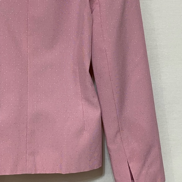 E-32 Sag Harbor PLUS SIZE 16 Pink Dotted Blazer Suit Jacket - Picture 11 of 15